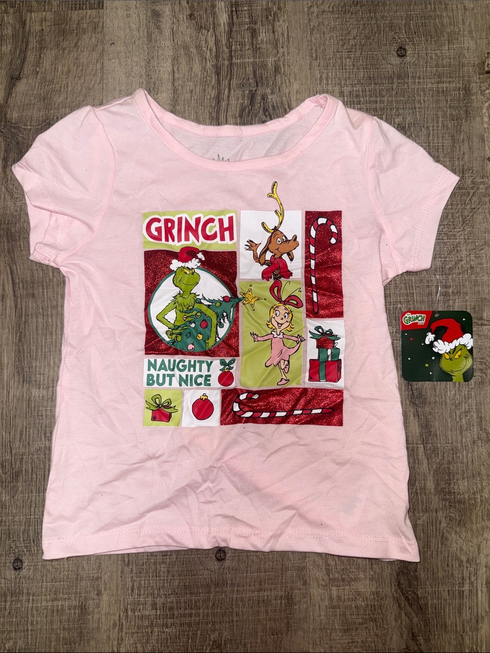 Girls' Pink Grinch Short Sleeve Tee